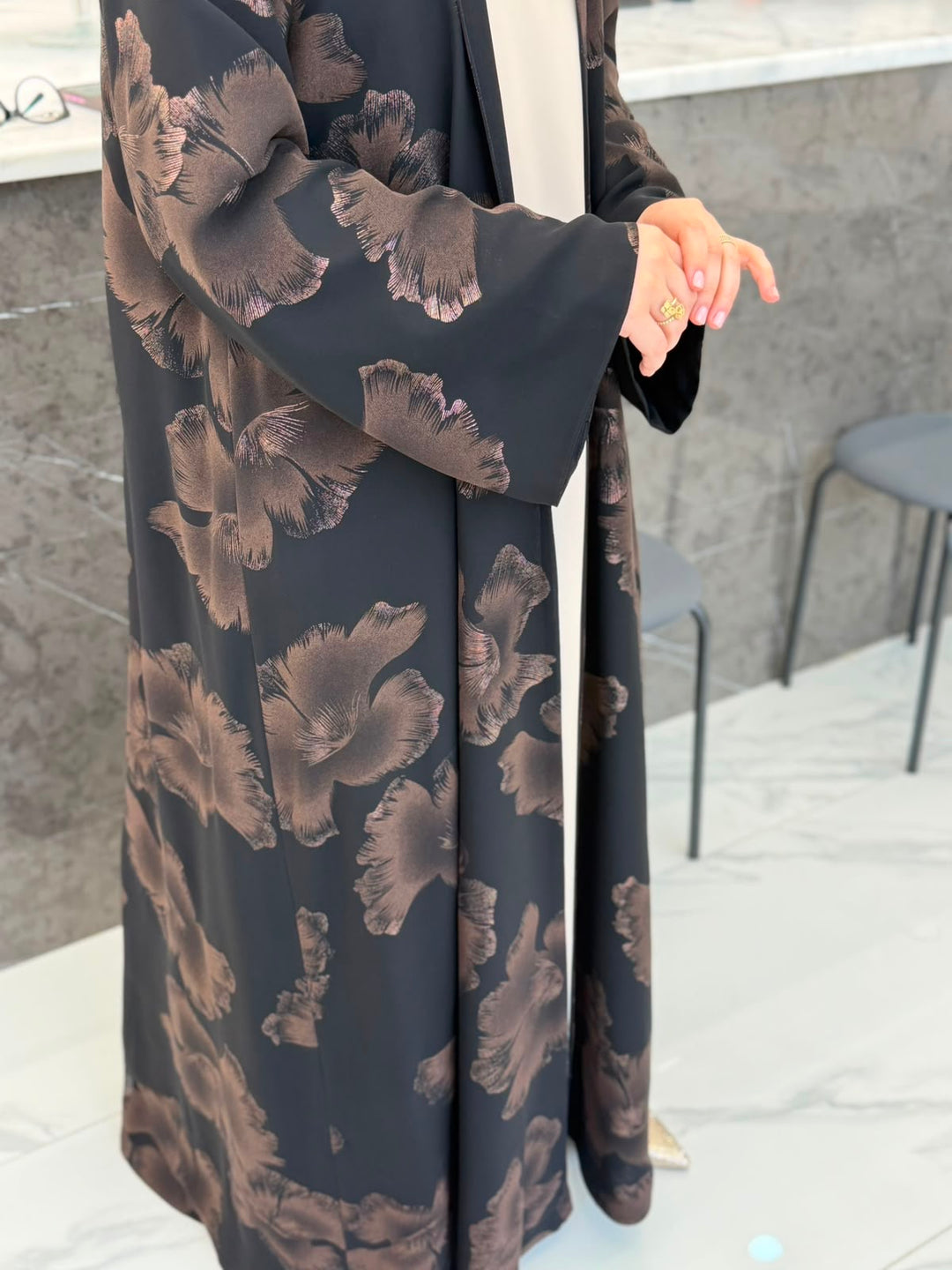 BLOOM ABAYA ( Brown)