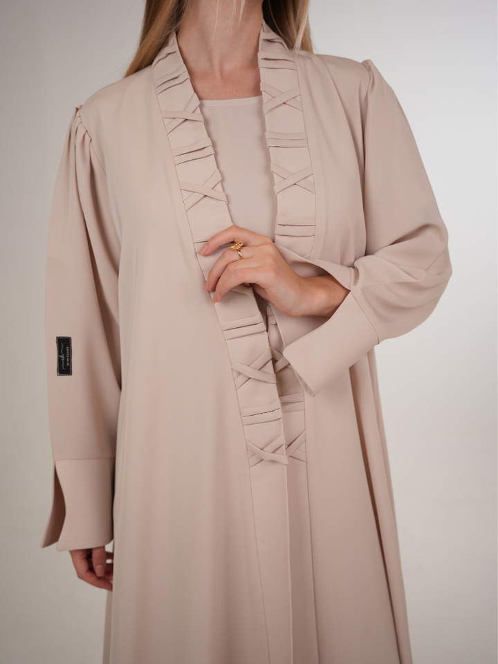 IH01 ABAYA Set (BEIGE)