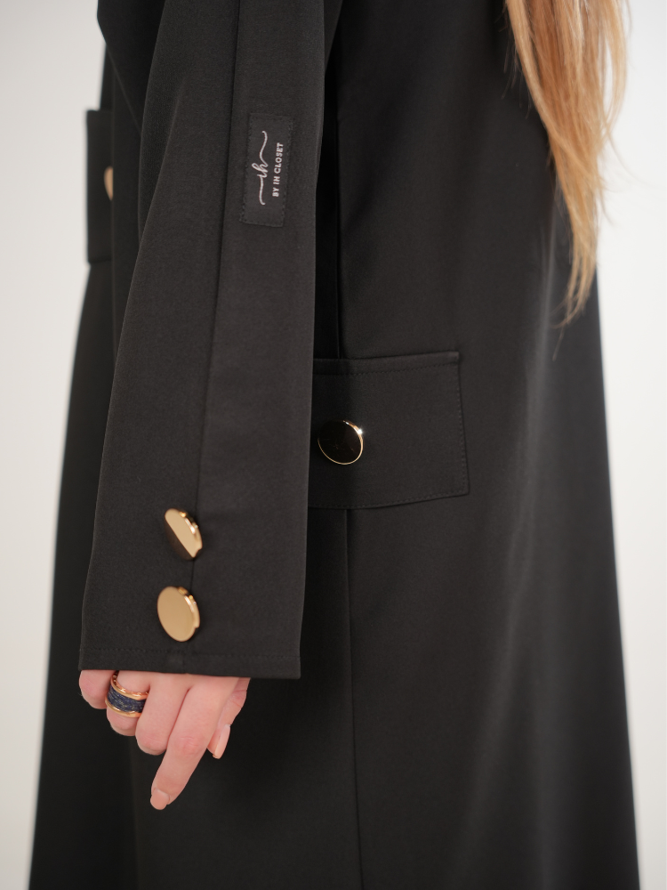IH04 CASUAL BLAZER ABAYA (BLACK)