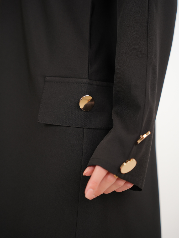 IH04 CASUAL BLAZER ABAYA (BLACK)