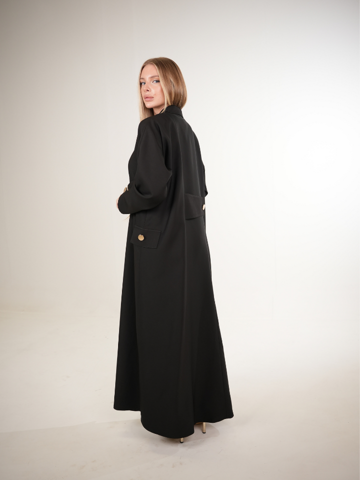 IH04 CASUAL BLAZER ABAYA (BLACK)