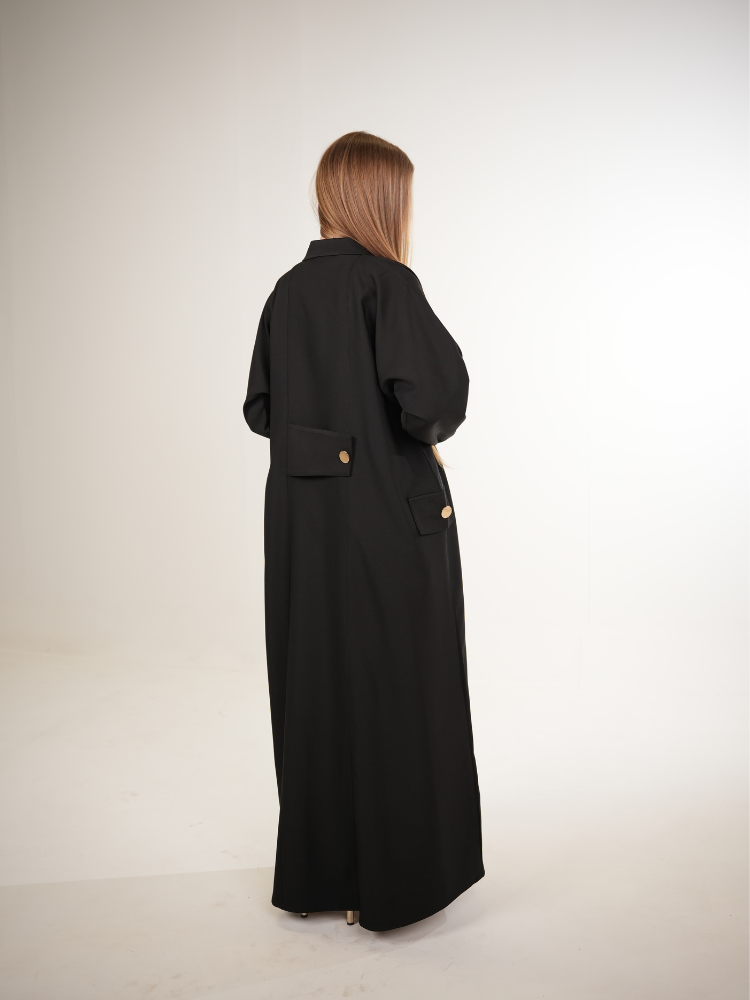 IH04 CASUAL BLAZER ABAYA (BLACK)
