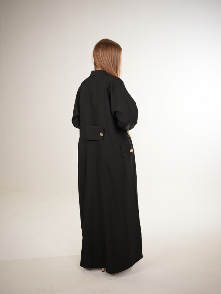 IH04 CASUAL BLAZER ABAYA (BLACK)