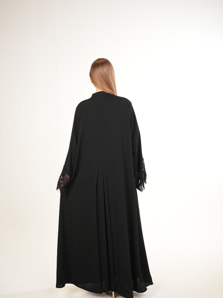 IH05 LACE ABAYA SET (BLACK)