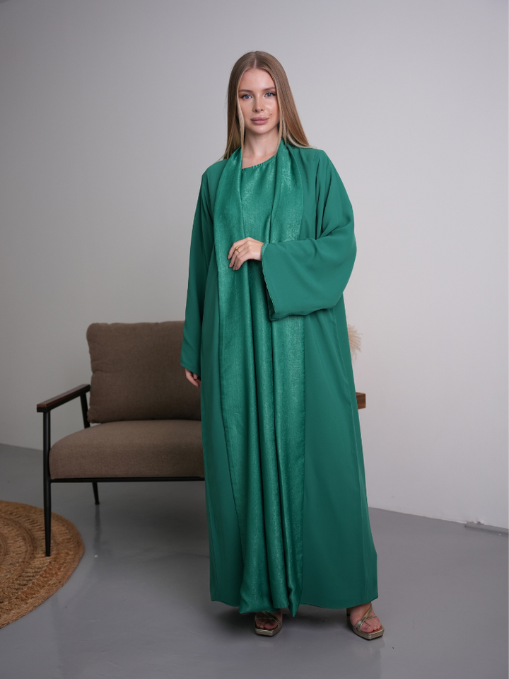 IH07 REVERSIBLE ABAYA SET (GREEN)