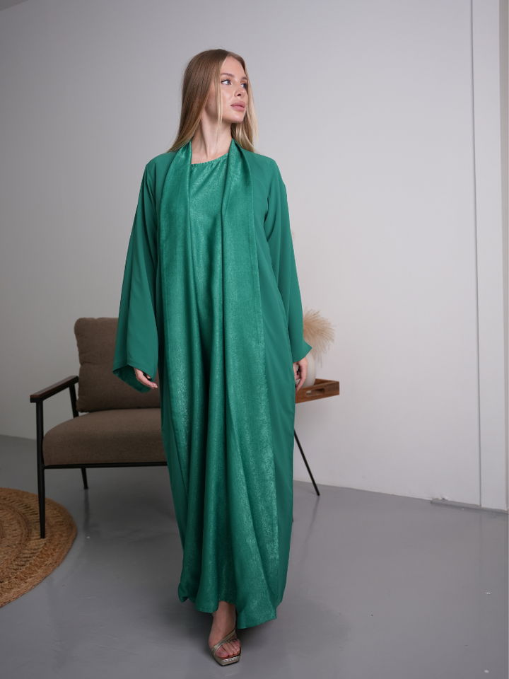 IH07 REVERSIBLE ABAYA SET (GREEN)
