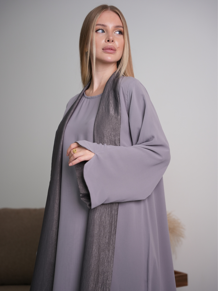 IH07 REVERSIBLE ABAYA SET (GREY)
