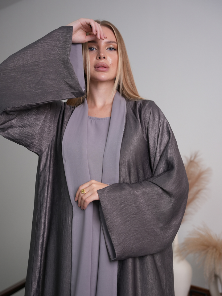 IH07 REVERSIBLE ABAYA SET (GREY)