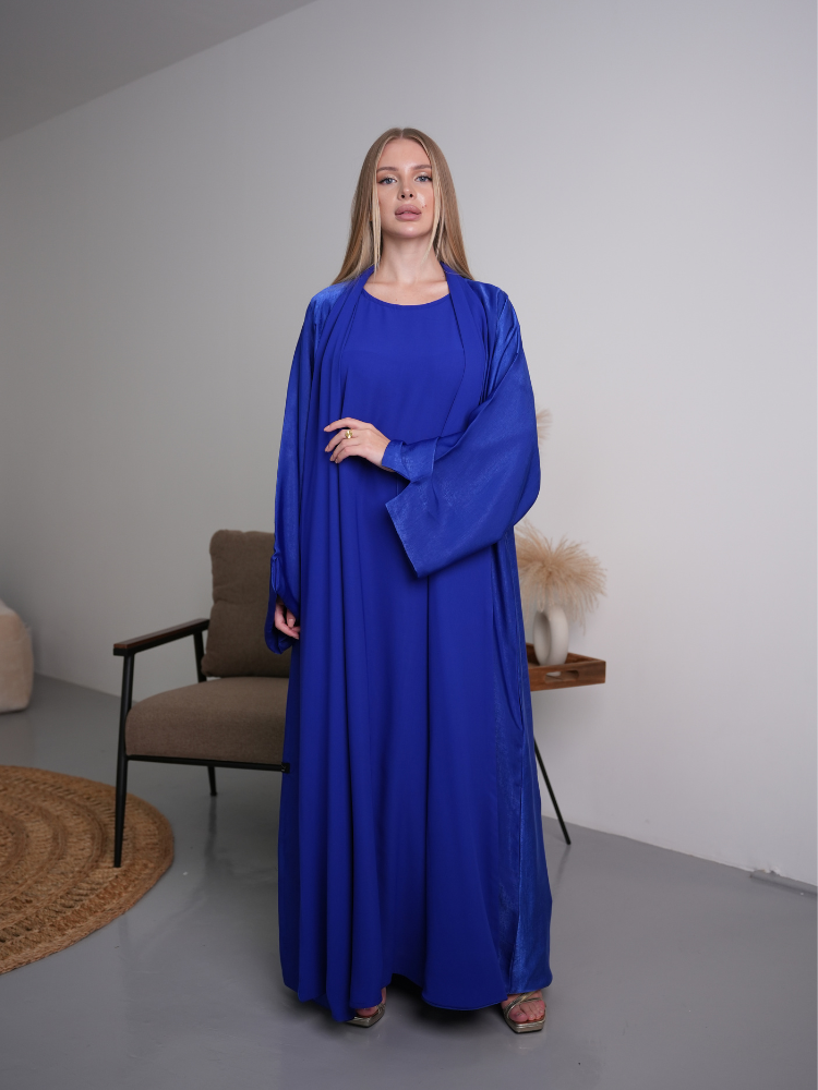 IH07 REVERSIBLE ABAYA SET (OCEAN BLUE)