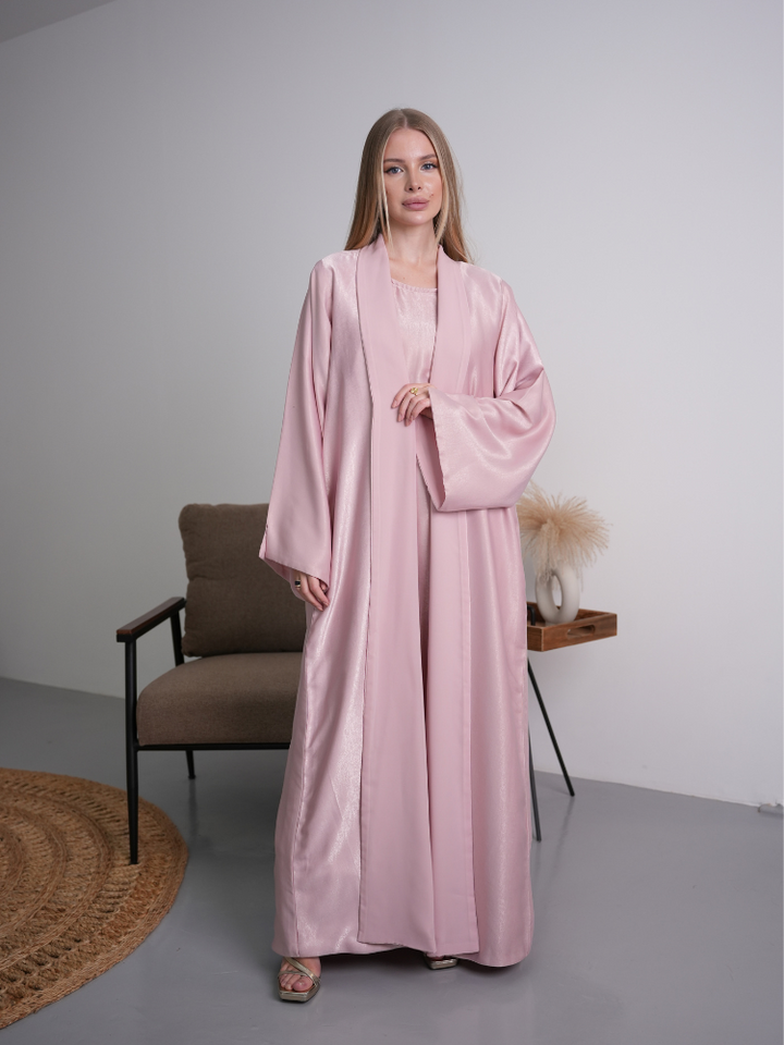 IH07 REVERSABLE ABAYA SET (ROSE PINK)