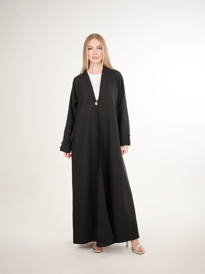 IH04 CASUAL BLAZER ABAYA (BLACK)
