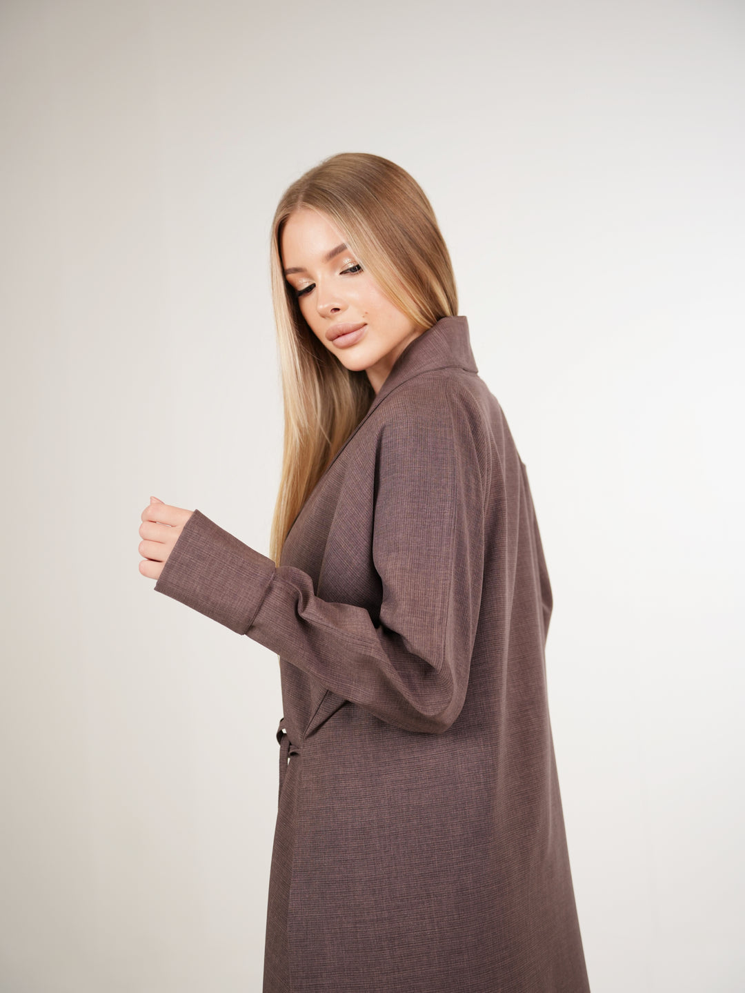 IH03 BLAZER ABAYA (ROSE WOOD)