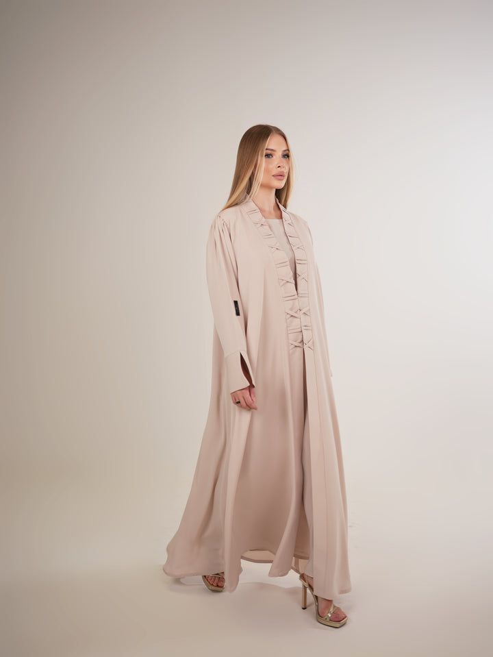 IH01 ABAYA Set (BEIGE)