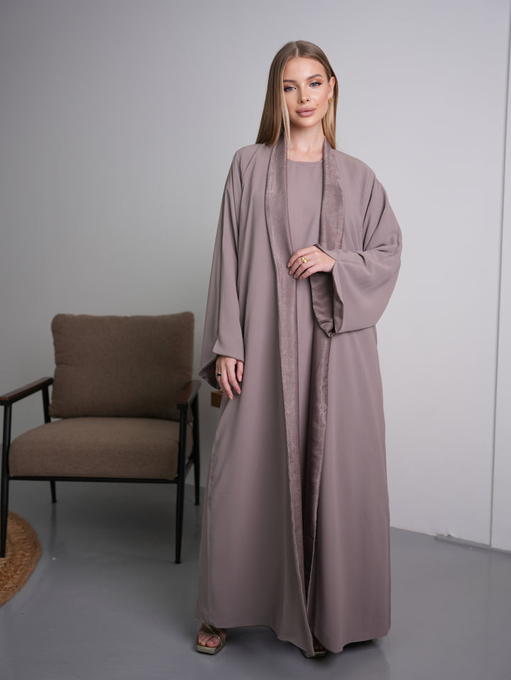 IH07 REVERSABLE ABAYA SET (TAUPE)