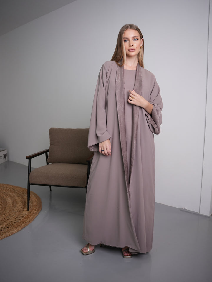 IH07 REVERSABLE ABAYA SET (TAUPE)