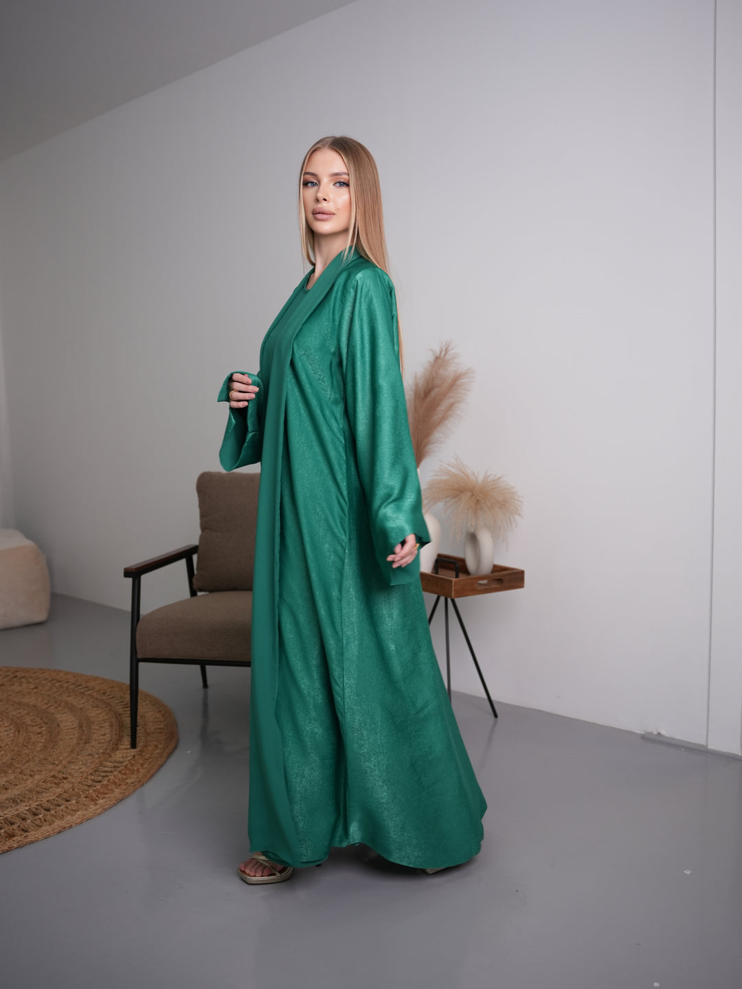IH07 REVERSIBLE ABAYA SET (GREEN)