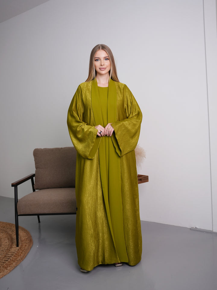 IH07 REVERSIBLE ABAYA SET (LIME GREEN)