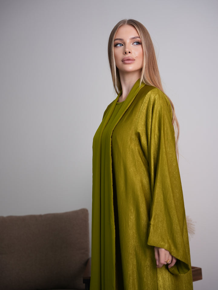 IH07 REVERSIBLE ABAYA SET (LIME GREEN)