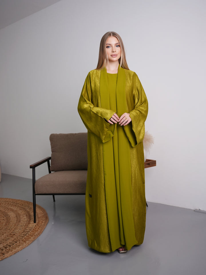 IH07 REVERSIBLE ABAYA SET (LIME GREEN)