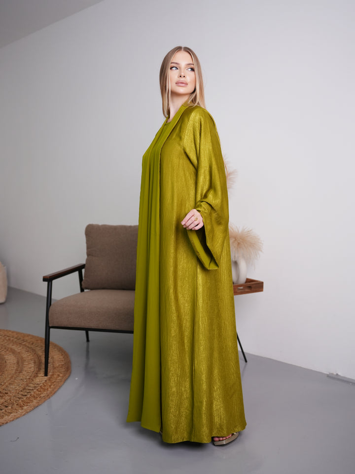 IH07 REVERSIBLE ABAYA SET (LIME GREEN)
