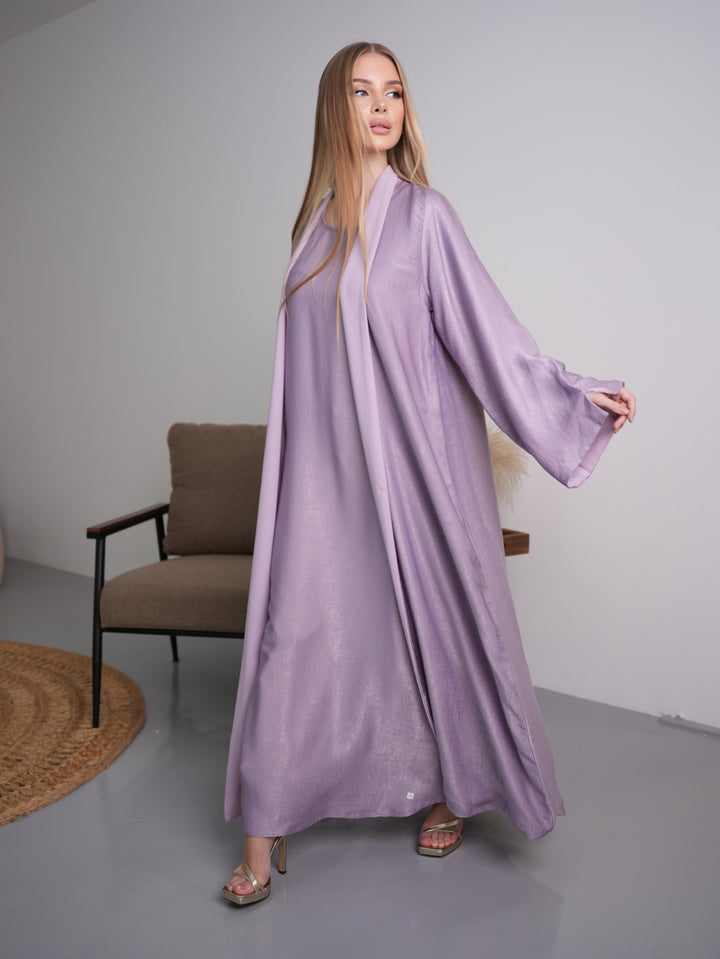 IH07 REVERSABLE ABAYA SET (PASTEL PURPLE)
