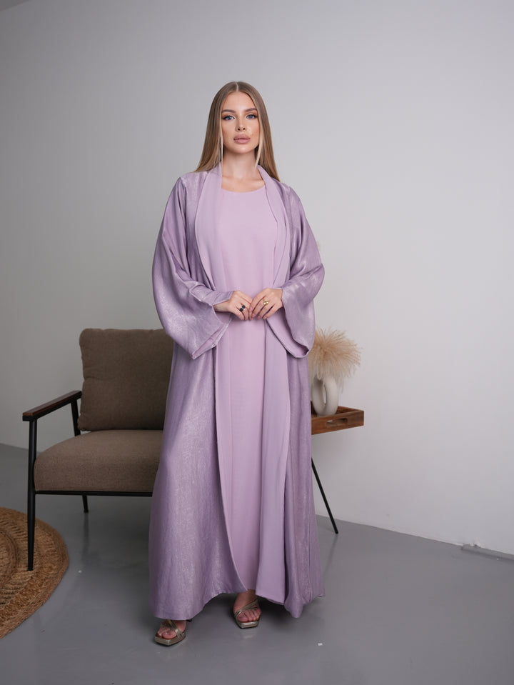 IH07 REVERSABLE ABAYA SET (PASTEL PURPLE)