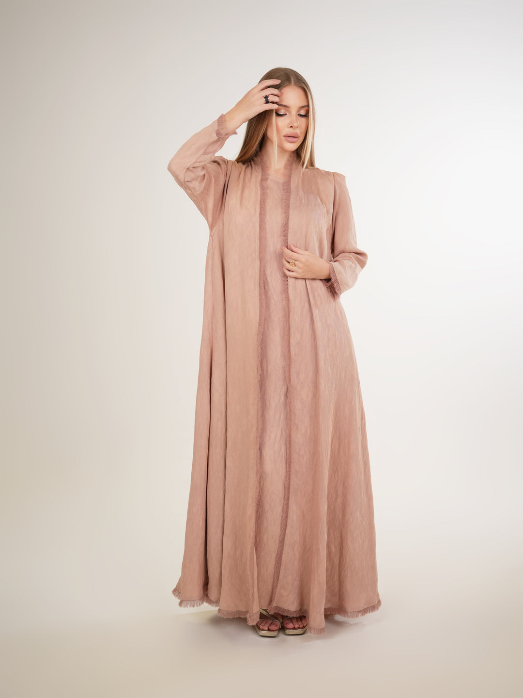 IH02 ABAYA Set (SALMON)