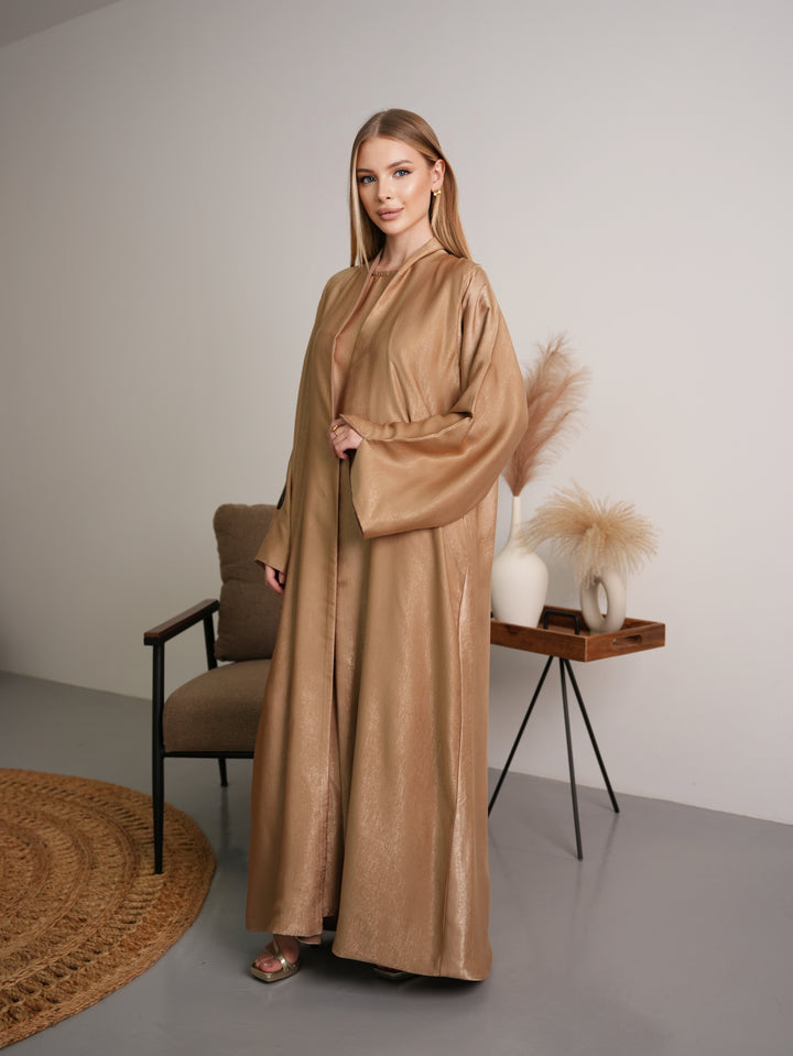 IH07 REVERSABLE ABAYA SET (TOFFEE)