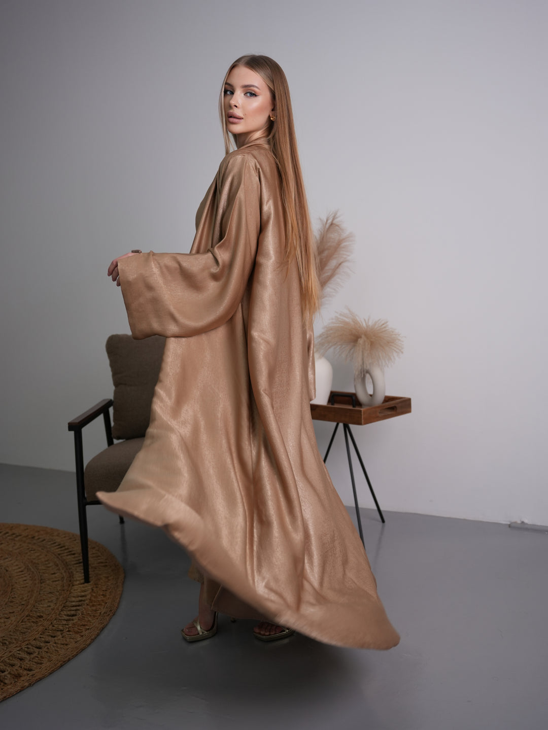IH07 REVERSABLE ABAYA SET (TOFFEE)