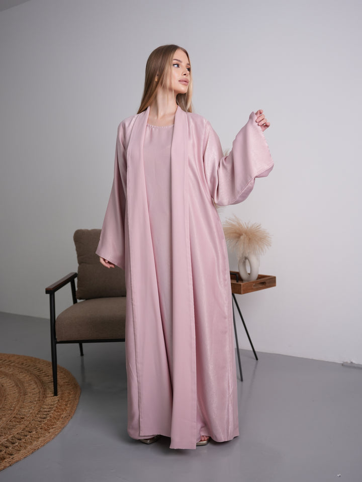 IH07 REVERSABLE ABAYA SET (ROSE PINK)