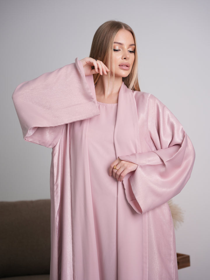IH07 REVERSABLE ABAYA SET (ROSE PINK)