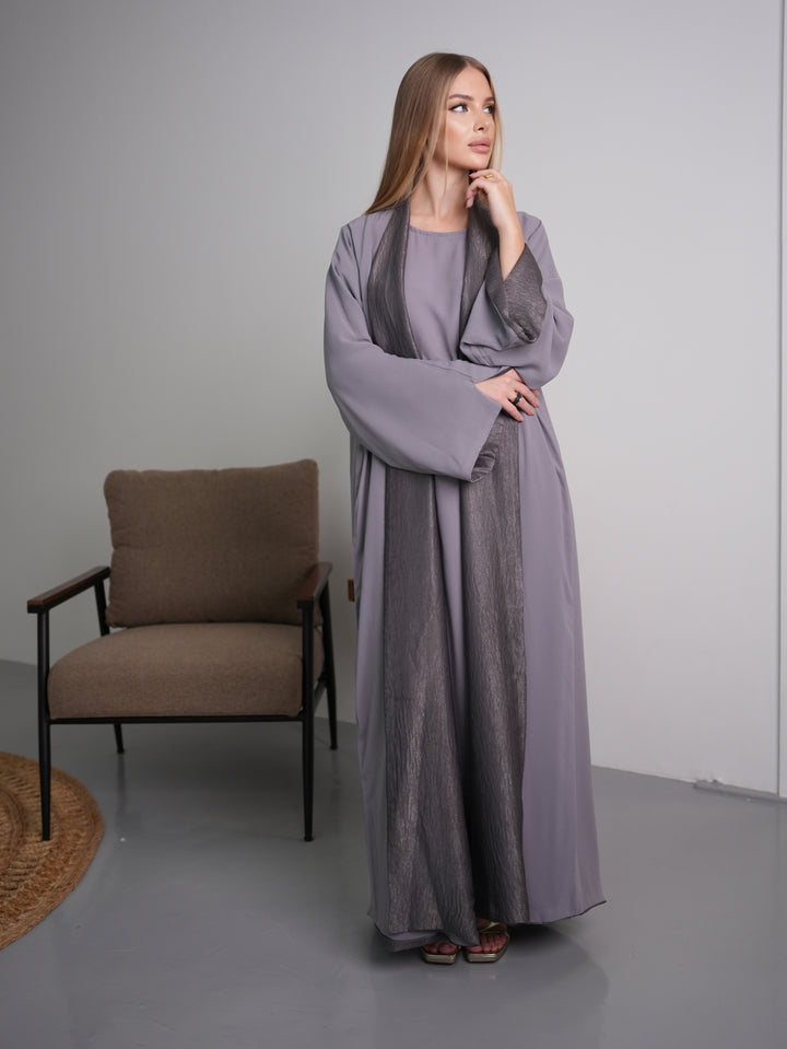 IH07 REVERSIBLE ABAYA SET (GREY)
