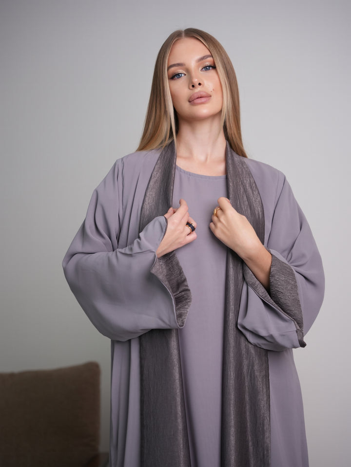 IH07 REVERSIBLE ABAYA SET (GREY)
