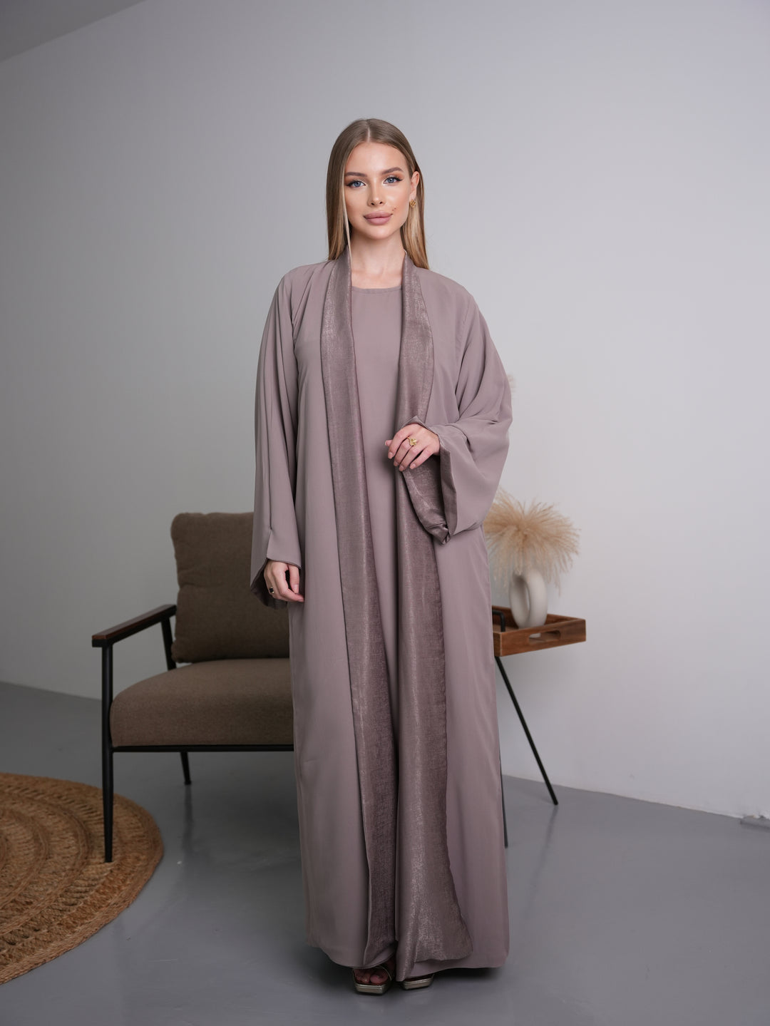 IH07 REVERSABLE ABAYA SET (TAUPE)
