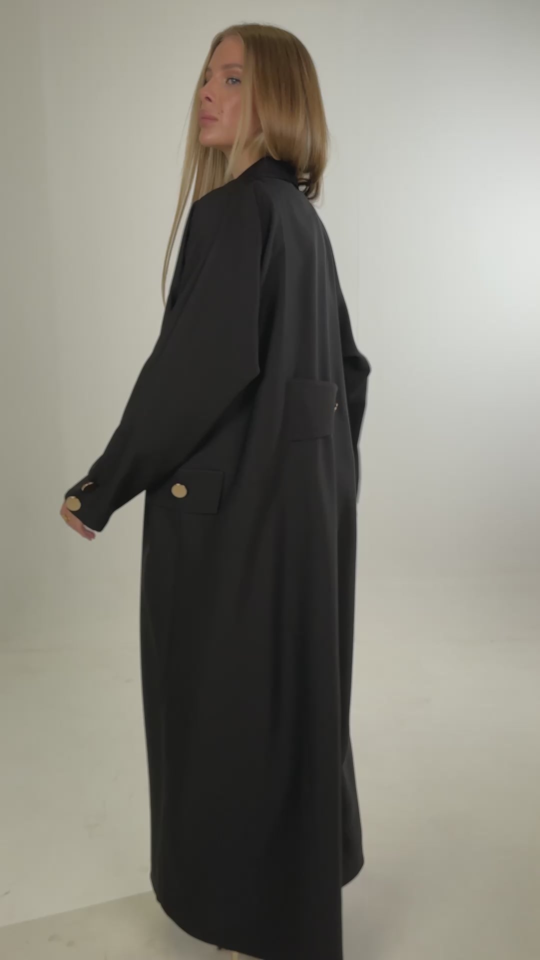 IH04 CASUAL BLAZER ABAYA (BLACK)