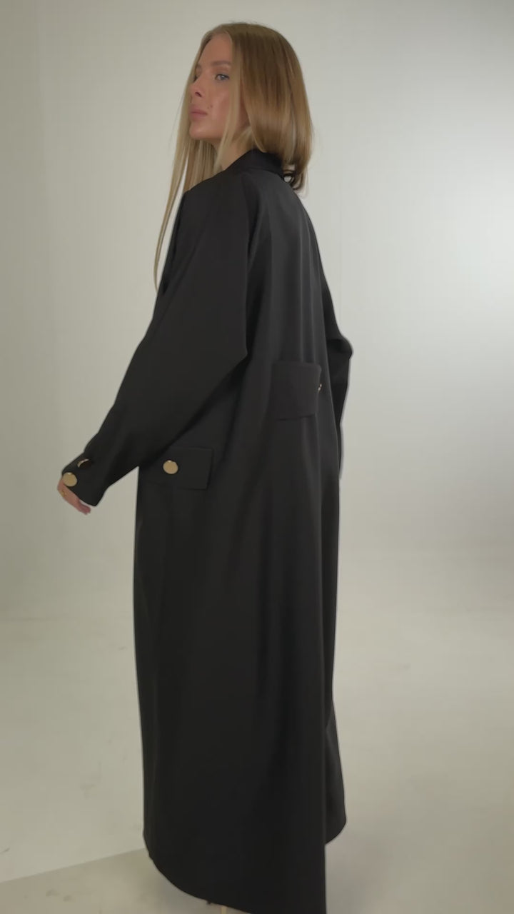IH04 CASUAL BLAZER ABAYA (BLACK)