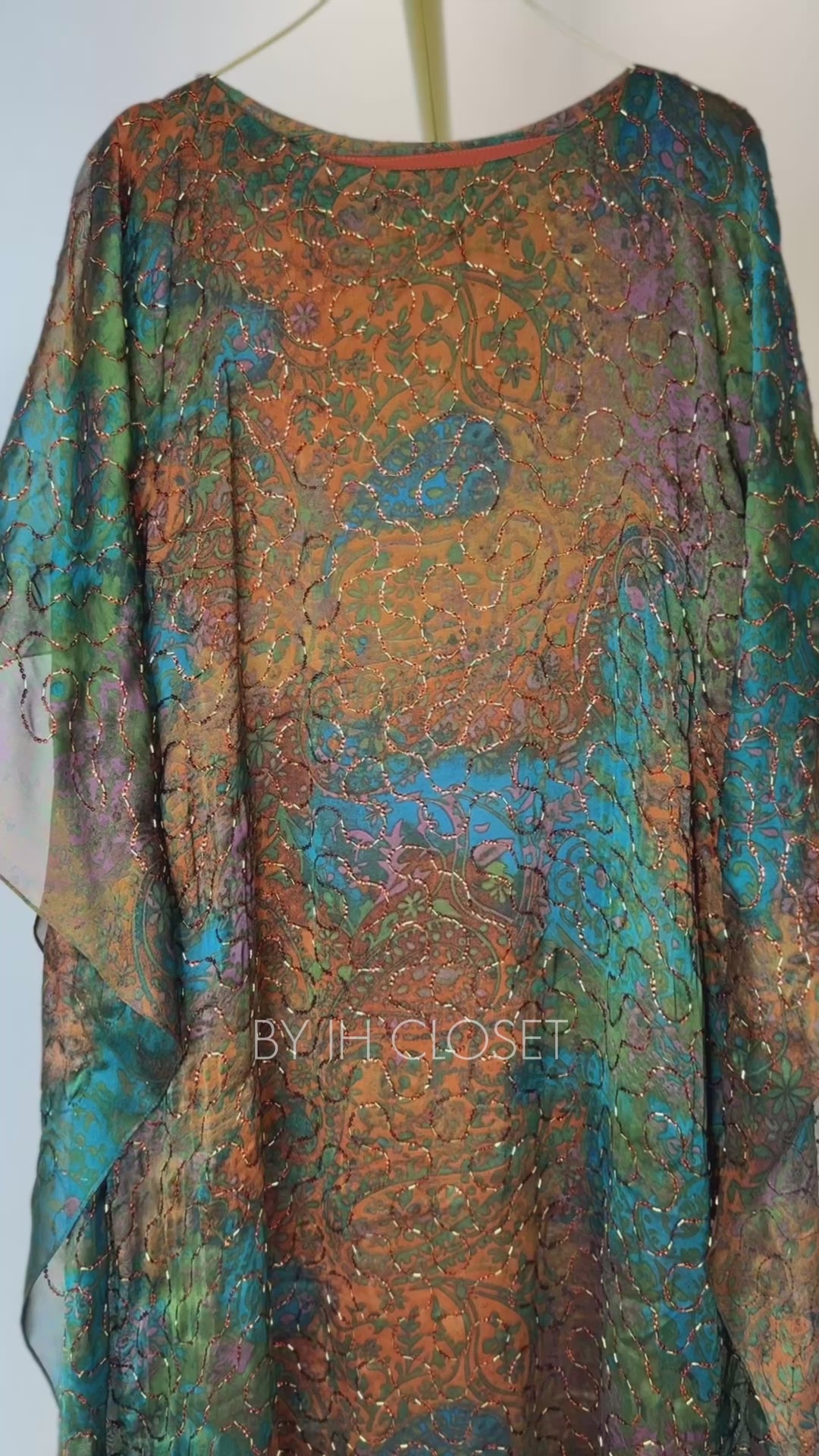 “Hamda” Dress (Green & Orange)