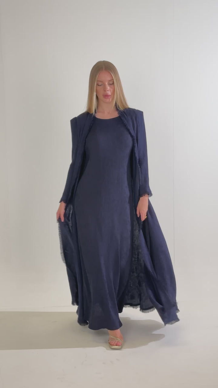 IH02 ABAYA Set (NAVY BLUE)