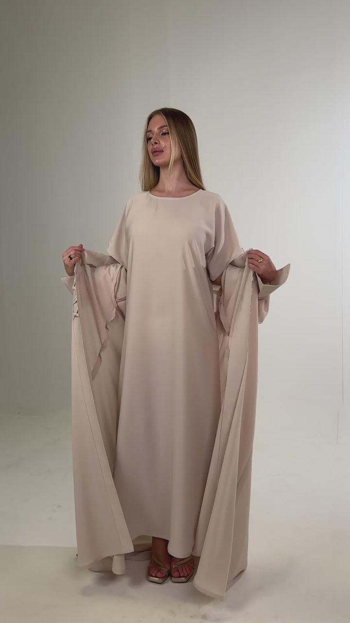 IH01 ABAYA Set (BEIGE)