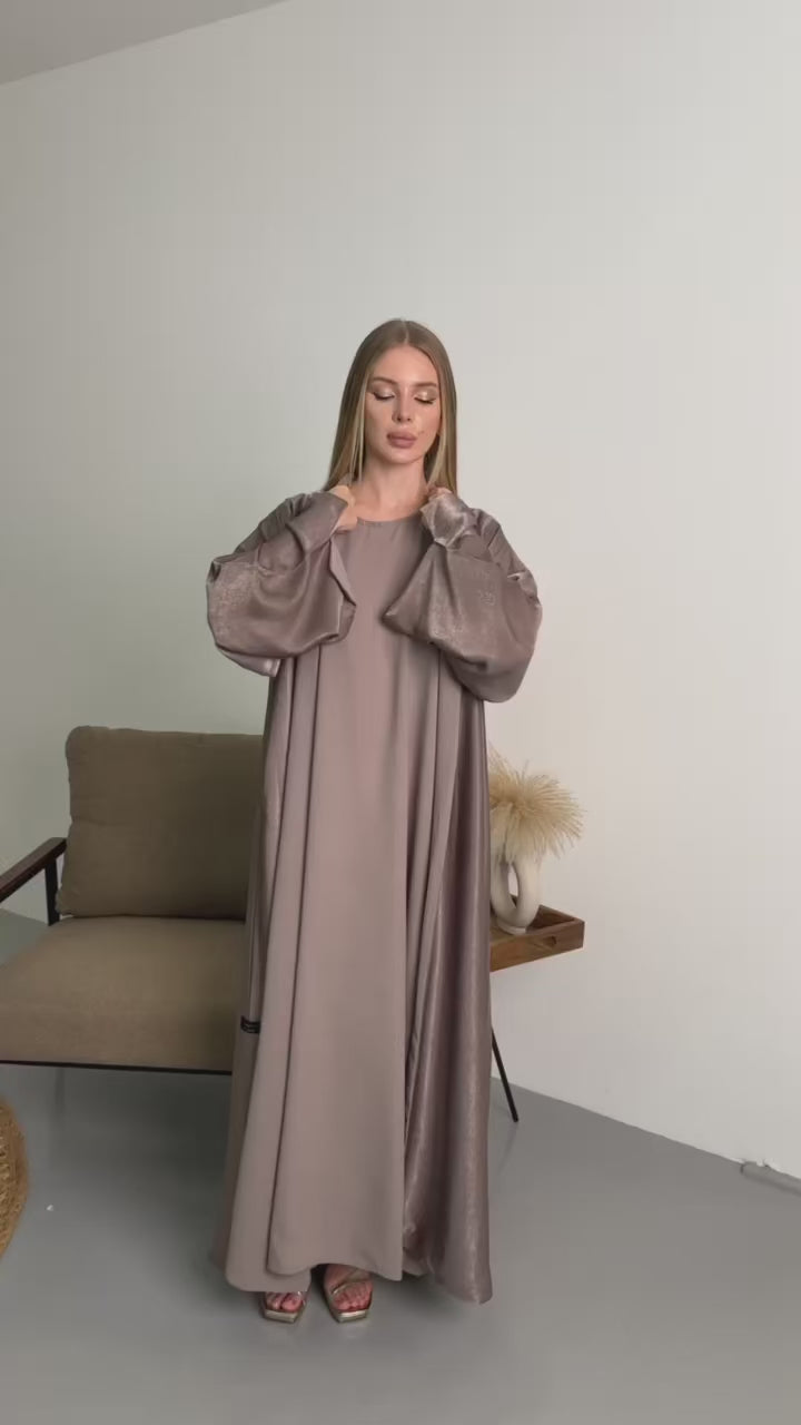 IH07 REVERSABLE ABAYA SET (TAUPE)