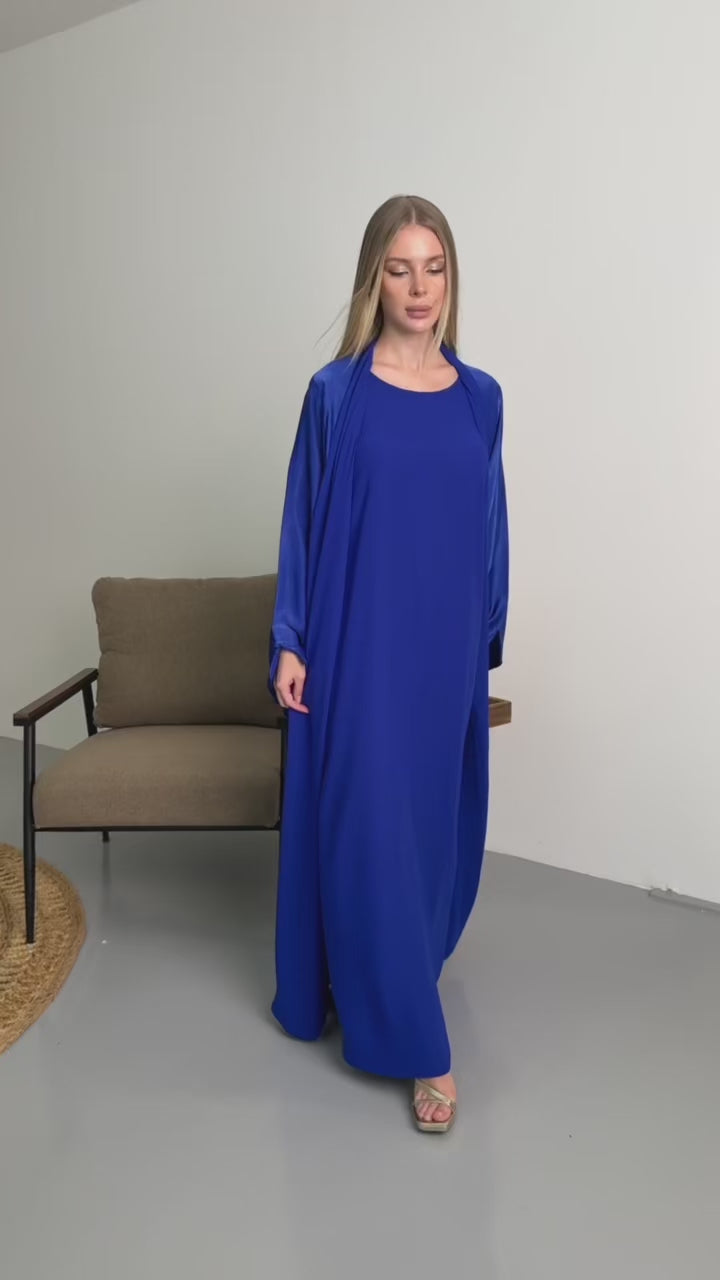 IH07 REVERSIBLE ABAYA SET (OCEAN BLUE)