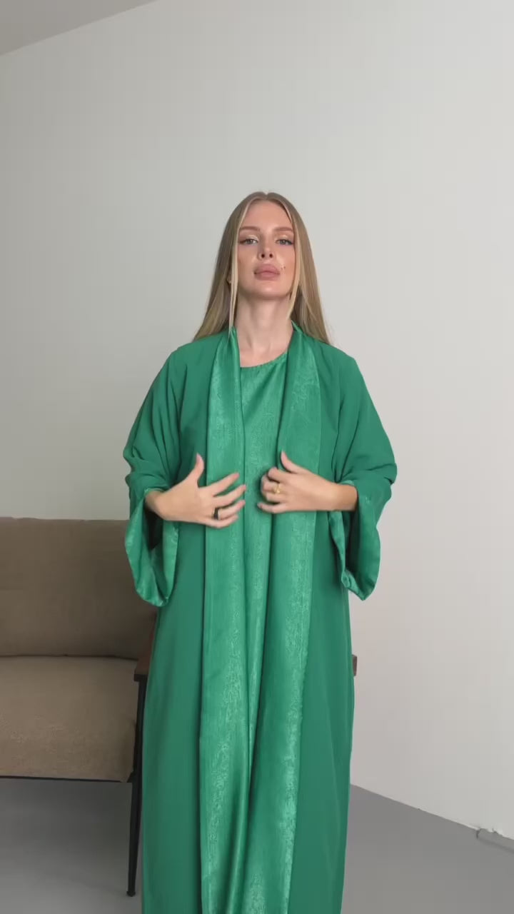 IH07 REVERSIBLE ABAYA SET (GREEN)