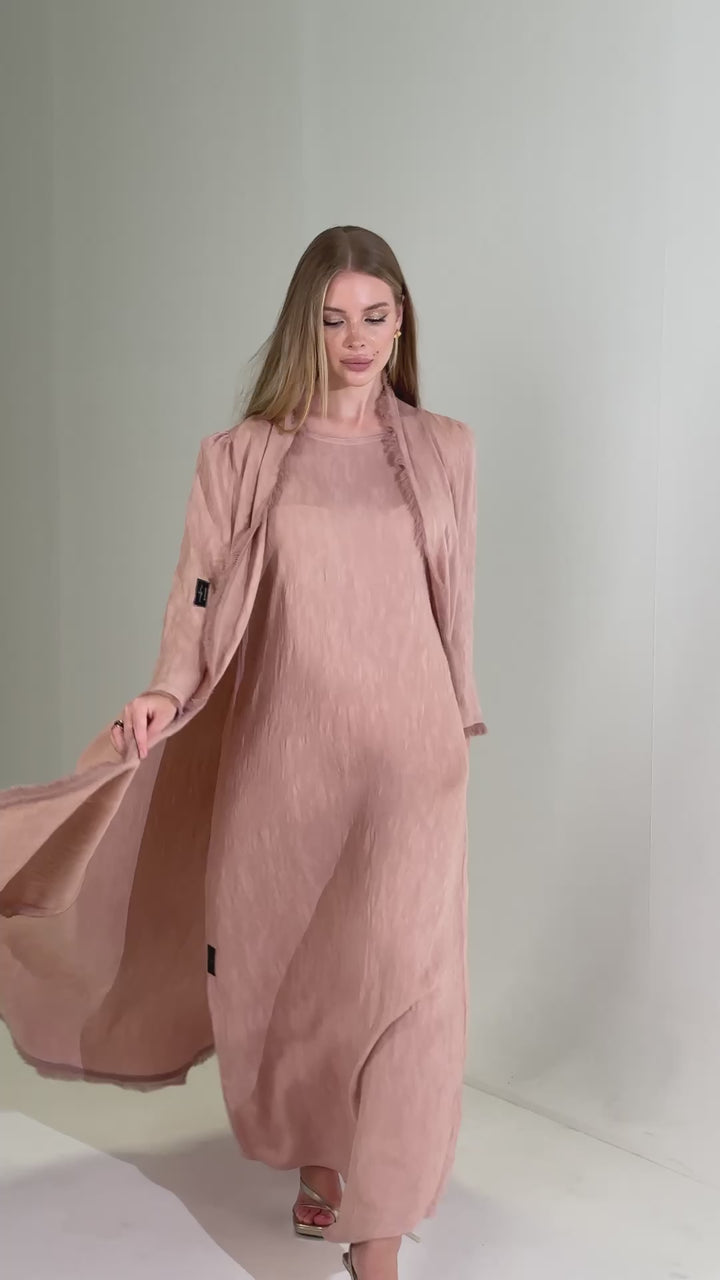 IH02 ABAYA Set (SALMON)