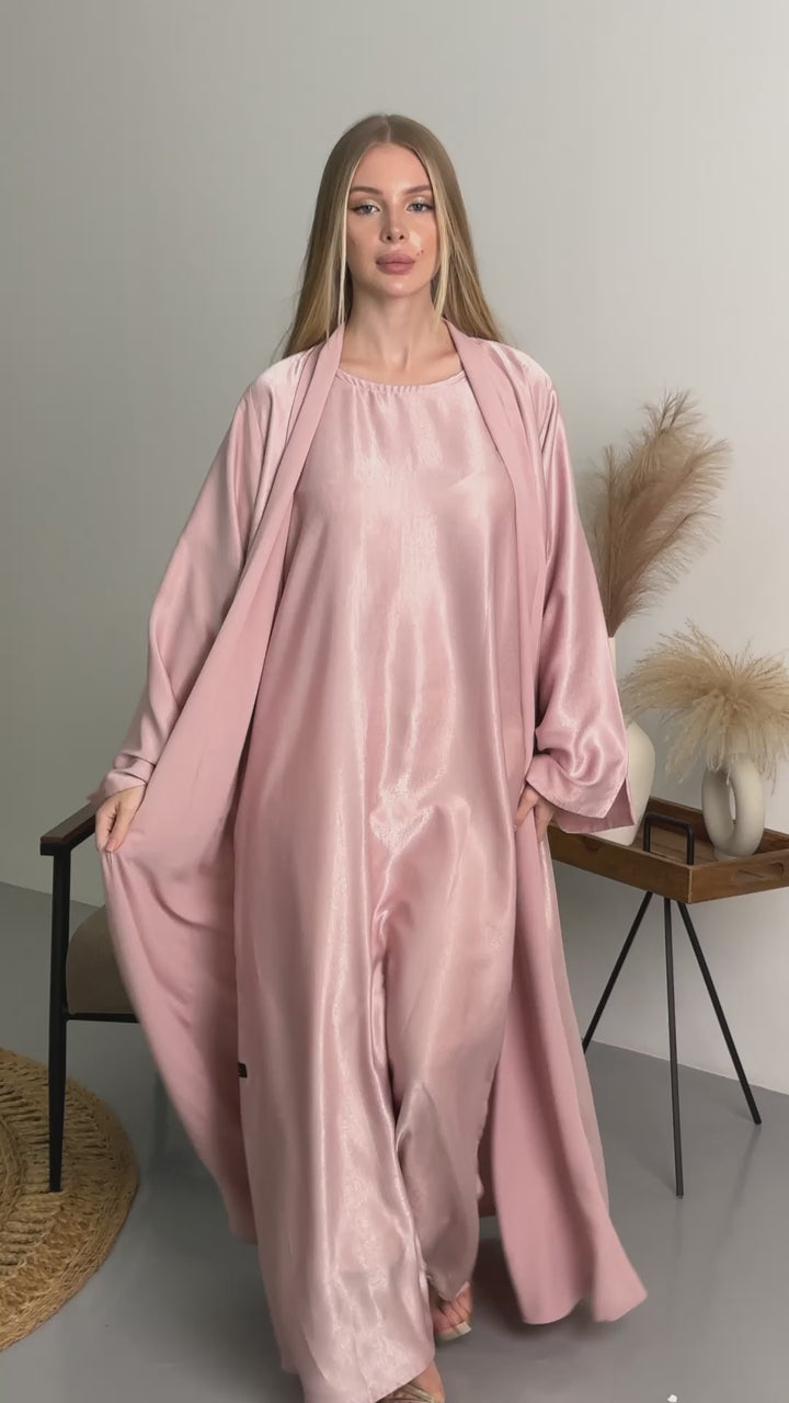 IH07 REVERSABLE ABAYA SET (ROSE PINK)